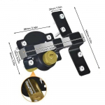 Liugukse lukustus Kahepoolne v&auml;rava lukustus Liugukse riiv 5 v&otilde;tmega V&auml;lisuksele Siseuksele Tagahoovi Kuurile Matkaautole Aiav&auml;ravale must