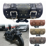 Universal Vintage Black brown Motorcycle Tool Bag Front Fork Handlebar Saddlebag Roll Barrel Racing Tail Barrel A