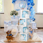 Balloon Transparent Box letter Baby Shower Boy Girl Wedding Birthday Party Decoration Kids gender reveal 1st Birthday 27CM X 27CM