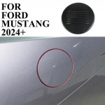 Carbon fiber style fuel tank trim accessories gas door cover For Ford Mustang