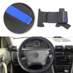 Black-blue line with Blue strip Car Steering Wheel Leather Cover Trim For Mercedes Benz C-Class W202 CL-Class C140 E-Class W210