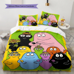 Barbapapa pere Mustriga Voodipesu Tekikott Komplekt Tekikott Padjap&uuml;&uuml;r Kodu Kaunistus S&uuml;nnip&auml;eva Kingitus (1 * tekikott + 2 * padjap&uuml;&uuml;ri, ilma s&uuml;damikuta) 140x200cm