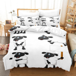 Loomadega tekikottide komplekt Multikas Valge Lamba teemaline muster Kawaii Kuningas Kuninganna Twin Full Suurus Lastele Teismelistele Pol&uuml;ester Voodipesu komplekt EU Single(135*200cm)3pcs white