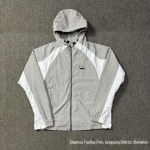 Corteiz Devil's Island Patchwork Pehme Kestaga Kapuutsiga Tuulejakk - Meeste & Naiste Trendikas Matkajakk Extra Large hall v&auml;rv