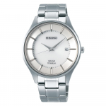 Seiko Selection Titaanist P&auml;ikeseenergial t&ouml;&ouml;tav K&auml;ekell Safiirklaasiga, SBPX101, Valge, Meeste