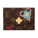 Louis Vuitton Rosalie T&auml;hekujuline Logo Klipskinniga Nahast Rahakott Naiste Rahakott Pruun Punane M12220 Box(Basic Set+Box)
