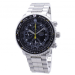 Renoveeritud Seiko Flightmaster SNA411 SNA411P1 SNA411P Piloodi Lennualarmiga Kronograaf Meeste Kell must