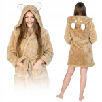 Naiste kapiga kaisukarupesu hommikumantel, pikk, soe, paks, kigurumi &uuml;likond L