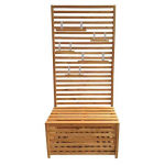 Coffre de jardin avec &eacute;tag&egrave;res - Divit GR1 - Bois de sapin - Banc int&eacute;gr&eacute; - 80&times;40&times;170 cm