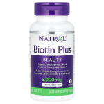 Natrol, Biotin Plus, Eriti tugev, 5000 mcg, 60 tabletti