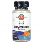 KAL, B-12 met&uuml;&uuml;lkobalamiin, Mandariini maitse, 1000 mcg, 90 mikrotabletti