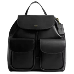 COACH Crosby 28 Br&auml;ndi logo Magnetiline kl&otilde;psn&ouml;&ouml;riga sulgemine Karedast nahast seljakott Suur naiste seljakott Must CW619-B4BK Basic Set (Bag+Dust Bag)