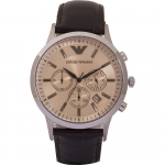 Emporio Armani Renato suur pruunist nahast meeste kvarts-kronograaf AR2433 pruun