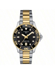 Tissot kvartsmehhanism, 300 m veekindel, Unisplendour &Scaron;veitsi kell, 36 mm must sihverplaat, roostevabast terasest kullatud PVD korpus, T120.210.22.051.00 must