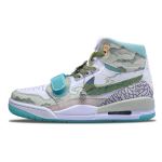 Jordan Legacy 312 Leather Breathable Moisture Wicking Breathable Moisture Wicking High top Vintage Basketball Shoes FV3625-181(Team73-) 40 gray