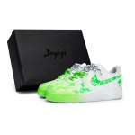 Nike Air Force 1 Thorn As A Journey Slip Resistant Abrasion Resistant Low top Skateboard Shoes Unisex White Green CW2288-111(Team80-S-BOX) 36.5
