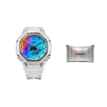 G-Shock Kvartsliikumine Vaikrihmaga K&auml;ekell Meeste kellad Sinine GA-2100SRS-7APR Regular Watch Box,White Strap