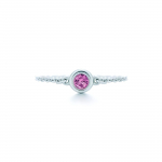 Tiffany & Co. Roosa Safiiriga Inkrusteeritud 925 H&otilde;bedast S&otilde;rmus Naiste s&otilde;rmused 60145168 5.5