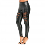 Hollow Out Buckle Bandage PU nahast pliiatsip&uuml;ksid Punk Rock Must Seksikad Retuusid Naiste P&uuml;ksid Klubir&otilde;ivad P&uuml;ksid L