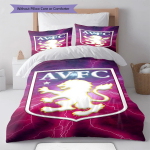Aston Villa logo Muster Voodipesu Tekikomplekt Tekikate Padjap&uuml;&uuml;r Kodukaunistus S&uuml;nnip&auml;evakingitus (1 * tekikott + 2 * padjap&uuml;&uuml;ri, ilma s&uuml;damikuta) 135x200cm