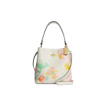Coach Town Nahast T&otilde;mblukuga Sahtliga Veisenahast &Otilde;lakott Crossbody Kott Keskmine Naiste kotid Valge C8609-IMCAH Basic Set (Bag+Dust Bag) white
