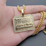 Roostevabast terasest Viimase &otilde;htus&ouml;&ouml;gi ripats Kuldne V&auml;rv Iced Out Bling Tsirkoon &Uuml;mmargune Kaelakee Meestele Isadep&auml;eva Kingitus Hip Hop Ehted 50cm