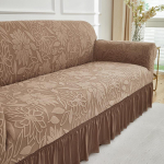 1 tk Veniv diivanikate Jacquard-mustriga Diivanikatted Seelikuga &Uuml;hev&auml;rviline Tolmukindel Libisemisvastane Diivanikate Elutuppa 1piece Single seat gray