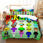 Sprunki voodipesukomplekt Incredibox 3D-prinditud muusikam&auml;ng tekikottide komplekt pehme &uuml;heinimesevoodi kaheinimesevoodi queen-size kuninglik suurus Sprunki kingitused lastele 135cmx200cm