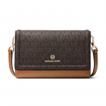 MICHAEL KORS Jet Set Charm Retro Vana &Otilde;ieprindiga Kett Nahast Kaamerakott &Otilde;lakott Crossbody Kott Naiste Tammet&otilde;ru Pruun pruun