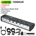 10000mAh Jalgratta Valgusti 17 LED Esimene Kahepoolne Klamber Power Bank MTB M&auml;giratta Lamp Jalgratta Esituli Jalgrattas&otilde;idu Tarvik LIG010-10000 gray
