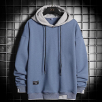 Kevadine kapuutsiga pusa meestele Hip Hopi dressipluus Streetwear Vabaaja Mood Meeste riided Korea Harajuku L&otilde;tv &Uuml;hev&auml;rviline Kampsun Kapuutsiga M sinine