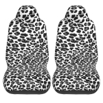 Tumehall Must Leopard-T&scaron;ita Print Auto Istmekatted 2 tk Esiistme Kaitsja Korvistiiluga Istmekatted Universaalne Autotarvik must
