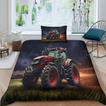 Traktor Poistele T&uuml;drukutele 3D Prinditud Tekikate Tekikatted Tekikatted Voodipesu Komplekt Padjap&uuml;&uuml;ridega Pehme Mikrokiud T&otilde;mblukuga 70x140cm 2pcs&Duvet Cover gray