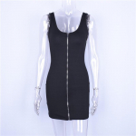Varrukateta lukuga kleit Seksikas suvine must camisole seljaavausega peokleit Minipikkus Kitsa l&otilde;ikega Moodne elegantne &otilde;htukleit Bodycon R&otilde;ivad S must