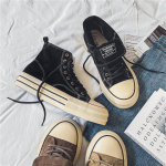 Retro Must Paarikeste Vabaaja Tossud Mugavus Suede Paks Tald Meeste Kingad Trend Litsidega K&otilde;rged Tossud Meeste Vulkaniseeritud Tossud 35