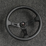 14-tolline 340 mm JDM v&otilde;idus&otilde;idu sportrool Nahkrool Volante must