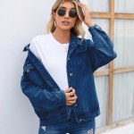Naiste uus vintage pestud teksamantel Top Wish Trendikas S