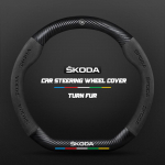 ACW2 Skoda VRS Kodiaq Karoq Kamiq Octavia 1 a5 Scala Superb Yeti Fabia ENYAQ Citigo jaoks S&uuml;sinikkiust Suede Auto Roolikate