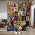 V&auml;rvikas Lilleline Lapitehnika Teemaline Flanellist Tekk Aastaaegadeks V&auml;rske ja Kirjandusliku Stiiliga Looduslik Atmosf&auml;&auml;r Pehmed Tekid 100X130CM gray