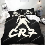 3D UUS Tekikott Padjap&uuml;&uuml;r Voodipesukomplekt Jalgpall CR7 R-Ronaldos T&auml;iskasvanu Poiss T&uuml;druk Magamistoa Kaunistus Lapsed &Uuml;hekohaline Kahekohaline Suur 140x200cm white
