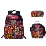 BEIBI MONSTER Tr&uuml;kitud Seljakott Messenger Bag K&uuml;ljepagasik 3-osaline Komplekt Veekindel Kerge Koolikomplekt Lastele &Otilde;pilastele Three-piece set