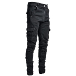 Teksad Meeste P&uuml;ksid Vabaaja teksap&uuml;ksid Multi Pocket Cargo Teksad Meeste Uus mood Denim Pencil P&uuml;ksid K&uuml;ljetaskud Cargo S