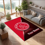 Ajax Amsterdam Prinditud Kristall Sametist Vaip Libisemisvastane Kristalli Sametist Vaip Diivani, Magamistoa Siseruumide Kodu Kaunistamiseks 80cmx120cm