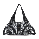 Mitmek&uuml;lgsed Naiste K&auml;ekotid Leopardist &Otilde;lakott &Uuml;he K&auml;epideme Kott Moodne Satchel Pelmeenikott &Otilde;lakott Suur T&otilde;mblukuga Kott Rahakott (30cm<Max Length<50cm) black
