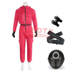 T&auml;iskasvanute Kalmaari M&auml;ngu Kost&uuml;&uuml;m Valvur Cosplay Kombinesoon Riietus Teismelised Treening&uuml;likond Kapuutsiga Tunked V&ouml;&ouml; Kindad Maski Komplekt Halloween XS red