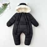 Talvine Beebipoiste T&uuml;drukute Bodysuit &Uuml;hev&auml;rviline Vooder Pl&uuml;&uuml;s Paks Soe Kapuutsiga Kombinesoon 6M-30M Lastele Puuvillane Romper Lumekost&uuml;&uuml;m 80cm must
