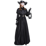 Keskaegne Steampunk Katkudoktori Kost&uuml;&uuml;m T&auml;iskasvanutele Paaridele Halloweeni Cosplay Riietus Must S-5XL L black
