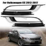 VW Passat CC 2012 2013 2014 2015 2016 2017 jaoks Udutulede iluv&otilde;re Kate Auto Esip&otilde;rkeraud Kroomitud Udutuled Esituled Tarvikud 1 pair black