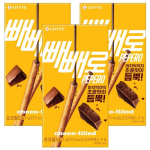 [LOTTE] Pepero &scaron;okolaadik&uuml;psisepulgad 3 karpi komplekt Korea suupiste 6 maitset Originaal &Scaron;okolaadit&auml;idisega Mandlikr&otilde;bedus Maasikas Valge k&uuml;psis Choco Filled &times; 3