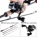 Casting Rod Reel Combos 2,1M/2,4M Carbon kalastuskepp ja 17+1BB 7,1:1 Baitcasting Reel Sea rid Reel 2.1mRod Left hand reel